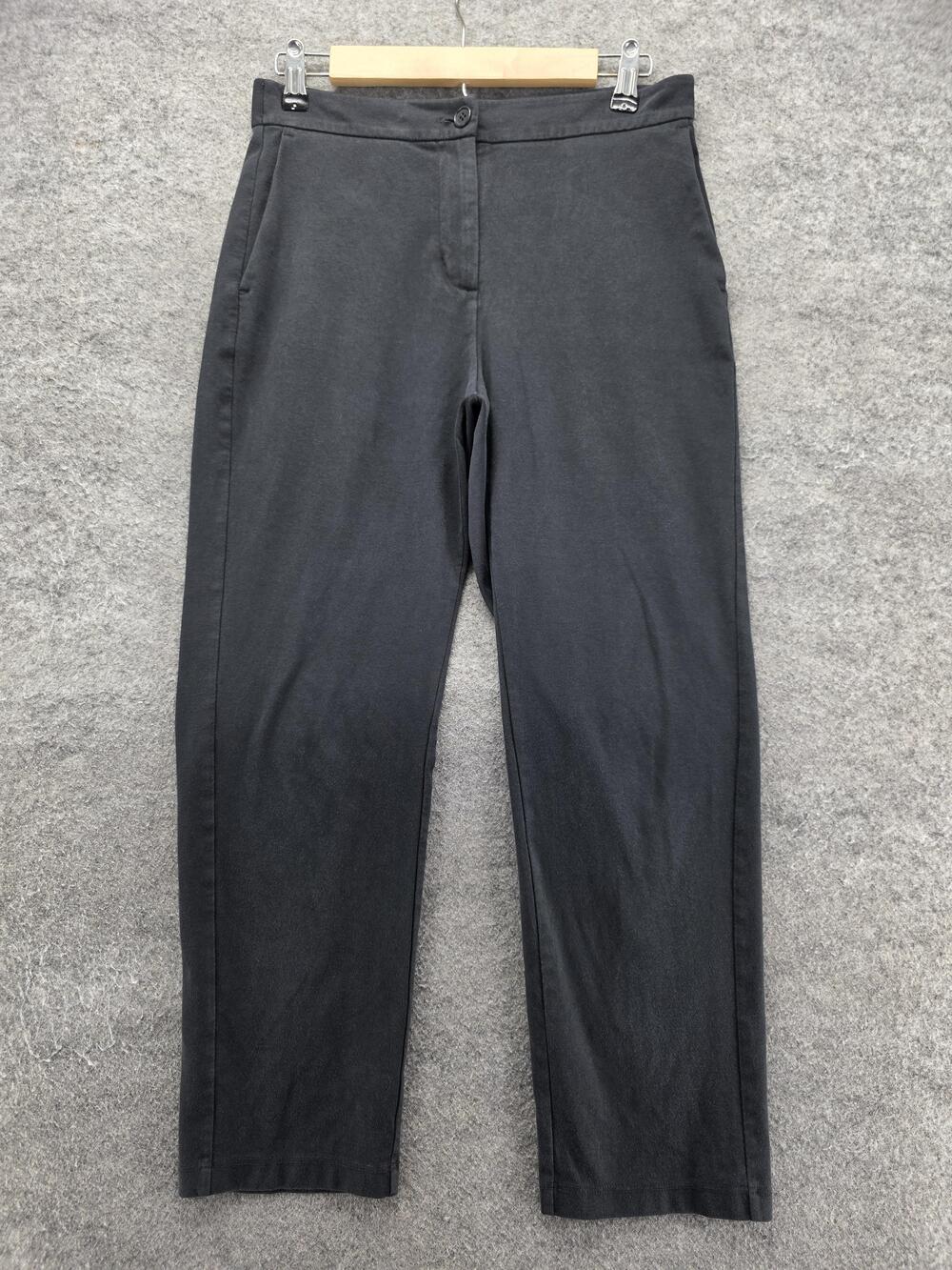 Eileen Fisher Pants Womens PM Black Slim Knit Dress Pants Stretch 27 In